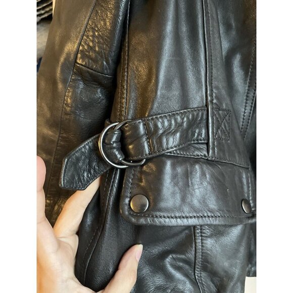 BANANA REPUBLIC - Genuine Leather Biker Jacket size M From 2010 - Picture 4 of 16